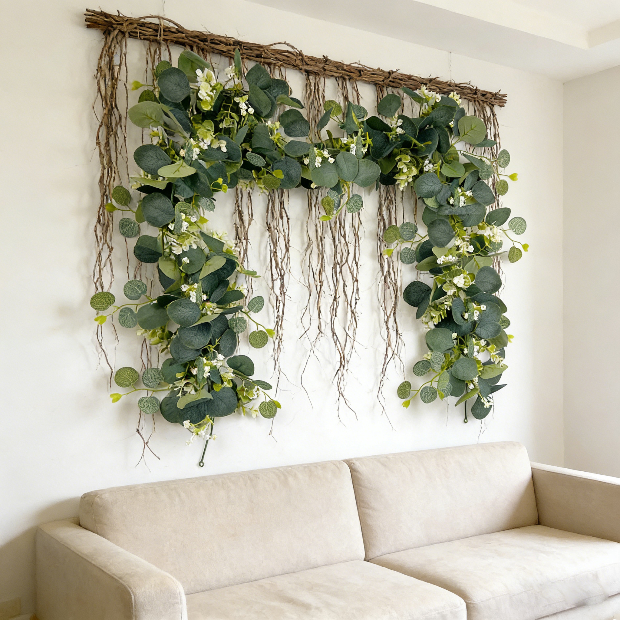 Eucalyptus Preserved - 1pc Artificial Green Leaf Garland Imitation