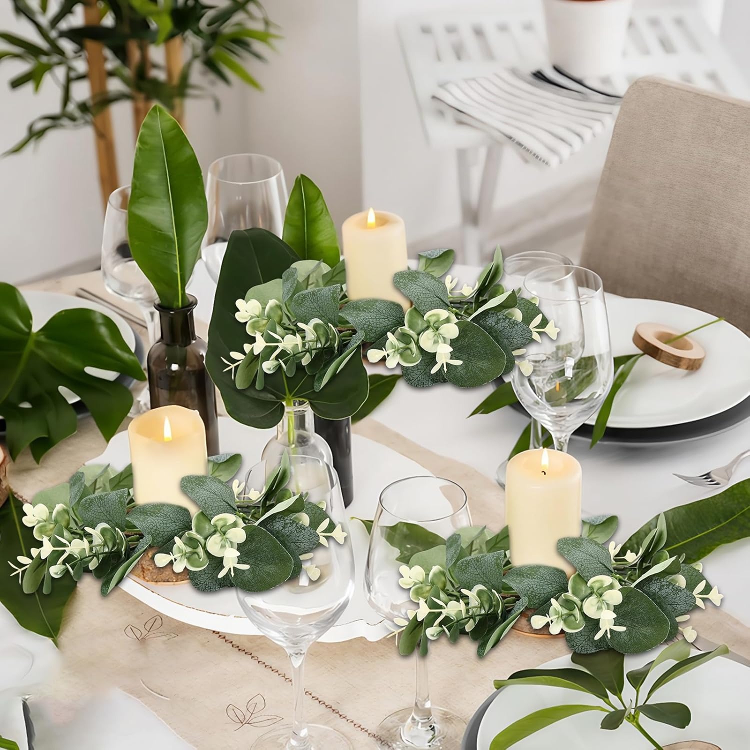 1/2/4Pcs Artificial Garland Gr - Eucalyptus Preserved review and price