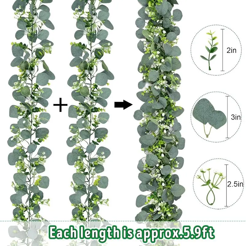 1pc Artificial Green Leaf Garl - Eucalyptus Preserved review and price